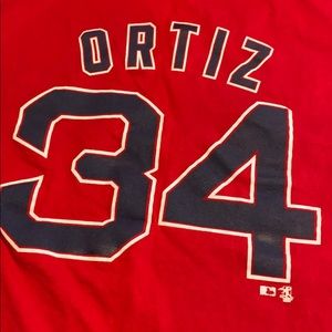 David Ortiz XL Red Sox Tee, Name & Number on back